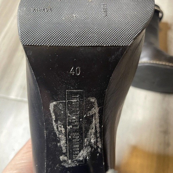 Veronique Branquinho Heeled Booties Women's Black with White Outline Size 40 - Picture 7 of 9